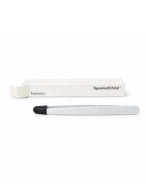 Spoiled White Tweezer Box with Black Logo, NWT